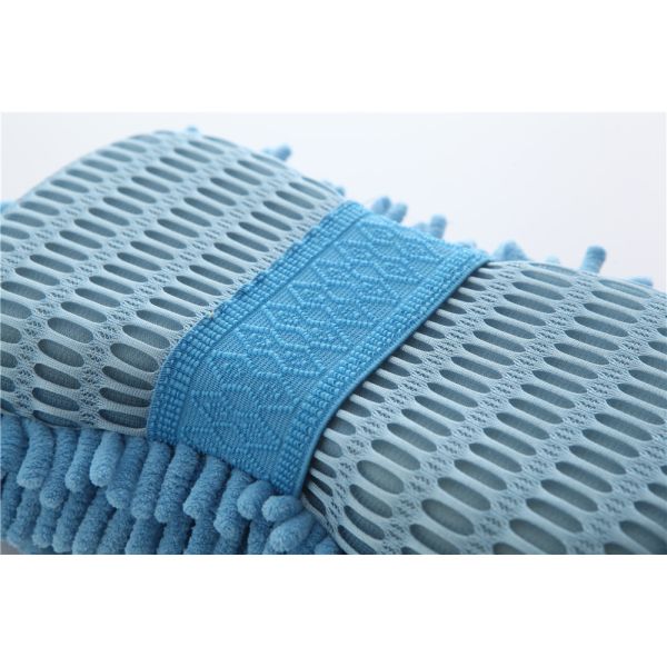 Blue color microfiber chenille car cleaning, house cleaning sponge applicator pad