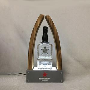 Single Mutiple Bottles Customized Display Stand Acrylic Wood Led Bottle Glorifier