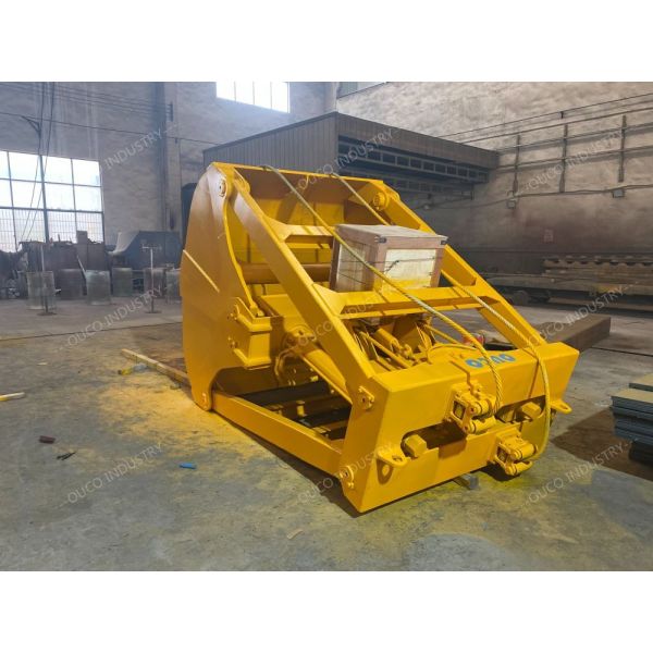 Four Rope yellow color Crane Grab Bucket 12 CBM Hydraulic Rock Grapples