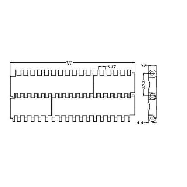 900 Series Grid Type Conveyor Modular Belt for Vegetable Transferring