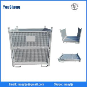 Folding and stacking metal stillage box