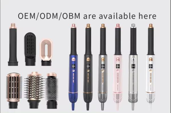 Quality New Design 2024 Hot Sale 6 In 1 Multi Function Styler Air Wrap LCD Display Hot Air Brush for sale
