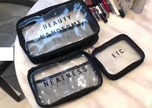 3 Pieces 28x19x5CM Transparent Pvc Bag Custom Printing OEM / ODM Service