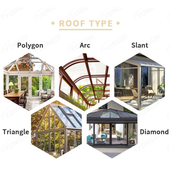 Energy Saving Aluminum Sunroom Glass Houses Smooth Surface Customized Design