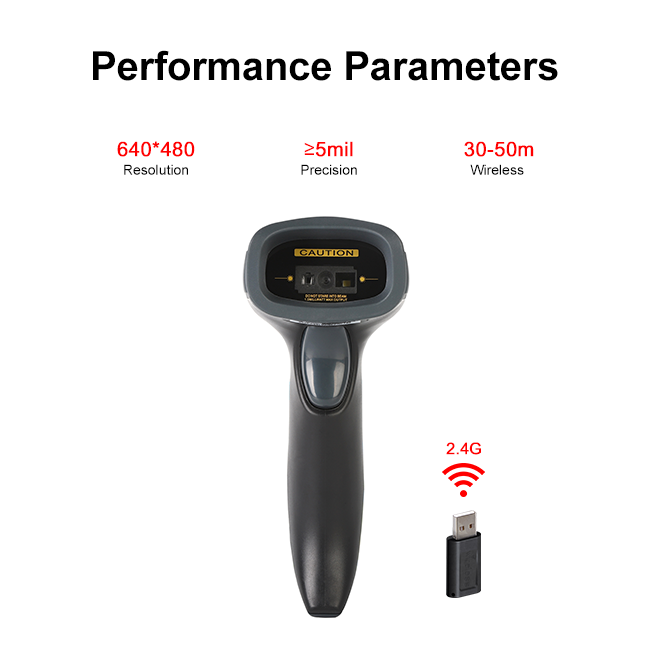1400mAh Handheld 2D Imager Barcode Scanner 5mil Precision EAN 13 Barcode Reader