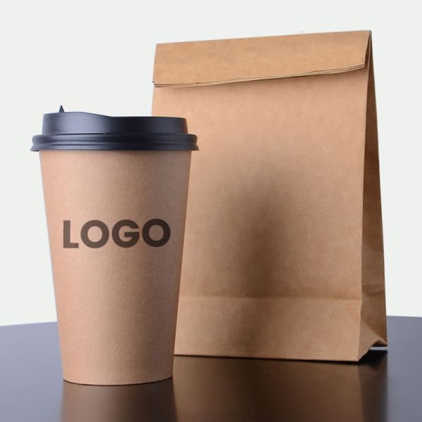 8Oz Custom Disposable Coffee Cups With Lids Eco Friendly