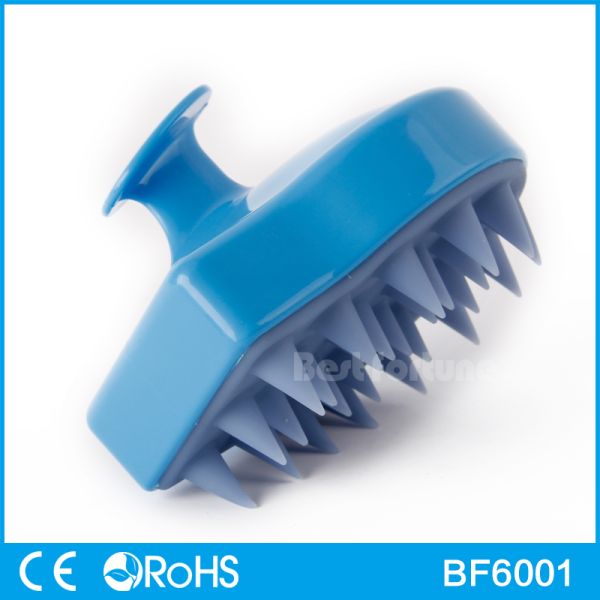 Nano Silver Soft Rubber Scalp Massaging Shampoo Brush Deep Cleansing