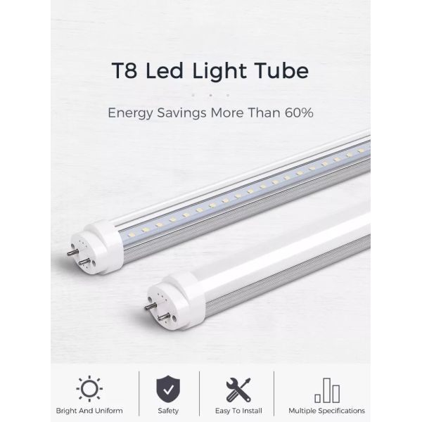 SMD 2835 110V 220V Indoor Lighting T8 Tube Led Light 270 Degree Beam Angle