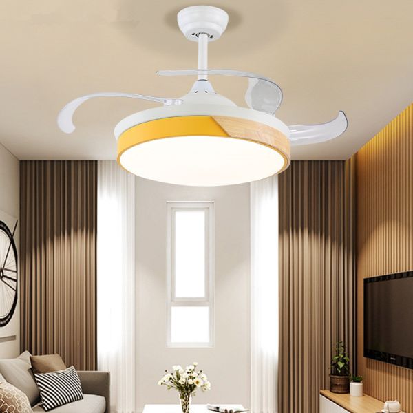 Macaron 42 inch led ceiling fan with light remote control Fans lamp bedroom home restaurant chandelier fan(WH-VLL-09)