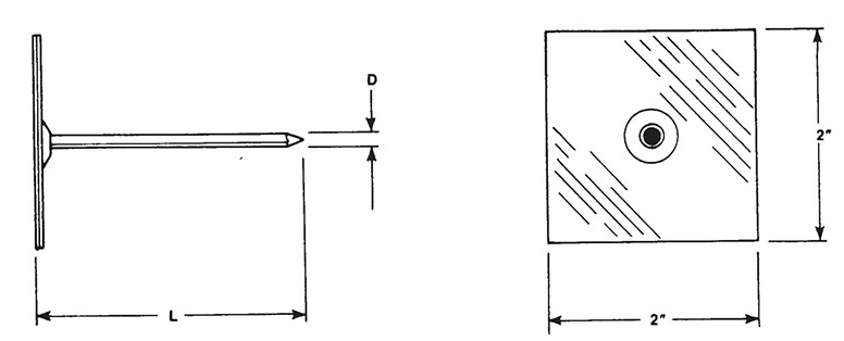 2-1/2" Length Self Adhesive Stick Pins For Wall Insulation Board