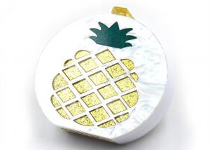 China Trendy Pineapple White Clutch Bag , Evening Clutch Bags For Splicing Banquet on sale