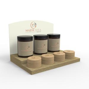 Buy cheap Countertop Cosmetic Display Stand Wooden Skin Care Display Stands Retail Makeup Display product