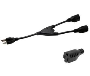 Buy cheap Short Power cable, Y-Splitter, Nema 5-15P to 5-15R x 2 cable 1ft product