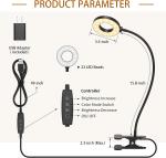 Desk Lamp 3 Color Modes & 10 Brightness LED Reading Light with Clamp, Flexible