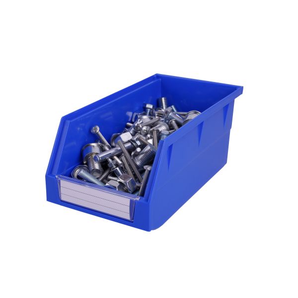 Solid Box PP Material Stackable Open Front Plastic Storage Bin for Shelf Organization