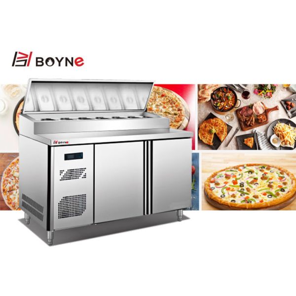 Stainless Steel Commercial Refrigerated Preparation Pizza Counter Fridge Refrigerator