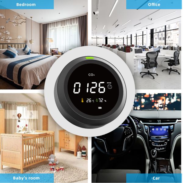 5000ppm Co2 PPM Meter , PTH-5 Carbon Dioxide Detector