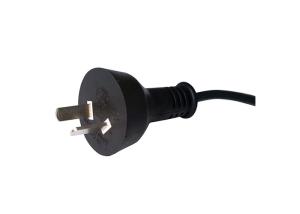 Argentina Retractable Ac Power Supply Cord Black Color With 2 Pin Plug