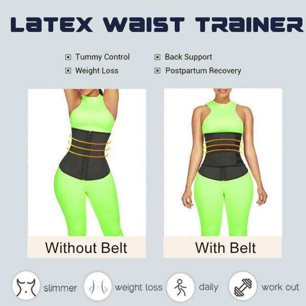 Colombian Girdles Waist Shaper with Detachable Double Body Shaper and 7 Steel Bones