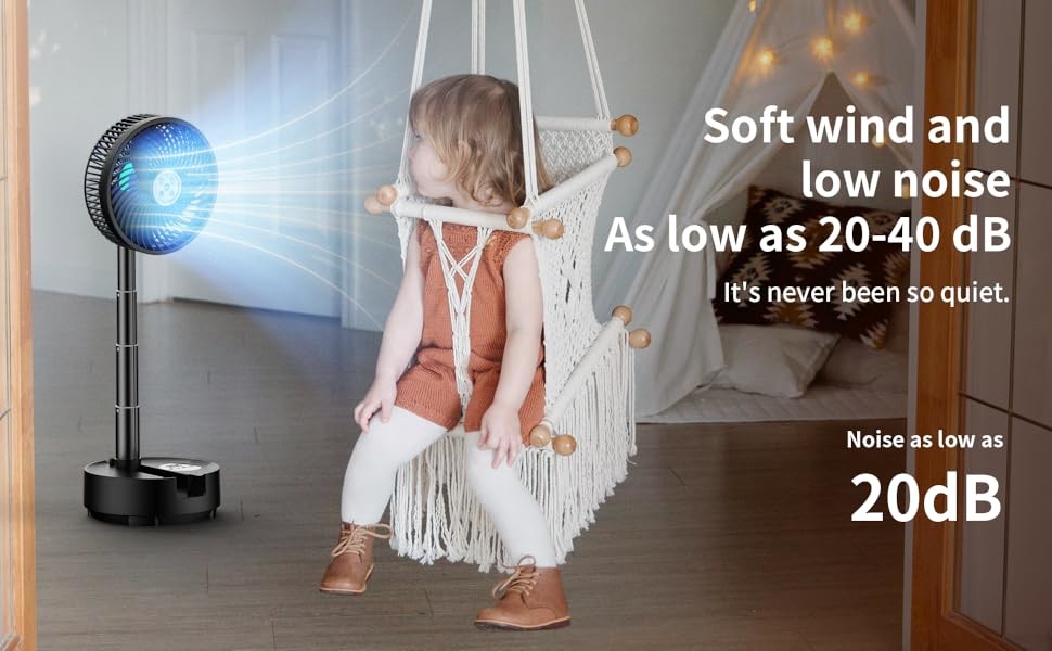 Socool Fan 20000mAh 9th Speed Colour Screen 8h Timing Folding Fan USB Emergency Power Supply Charging Type-C LED Adjustable Table Fan