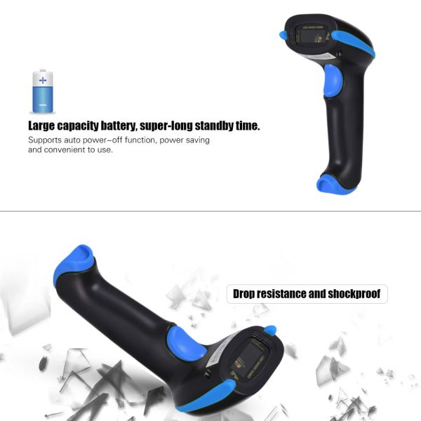 Wireless Bluetooth Barcode Scanner Handheld 2D Qr Barcode Scanner For Inventory