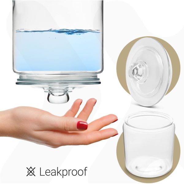 Glass Cookie Jars Labels Marker Gallon Canister Sets For Kitchen Counter With Airtight Lids, Sugar Packet Holder