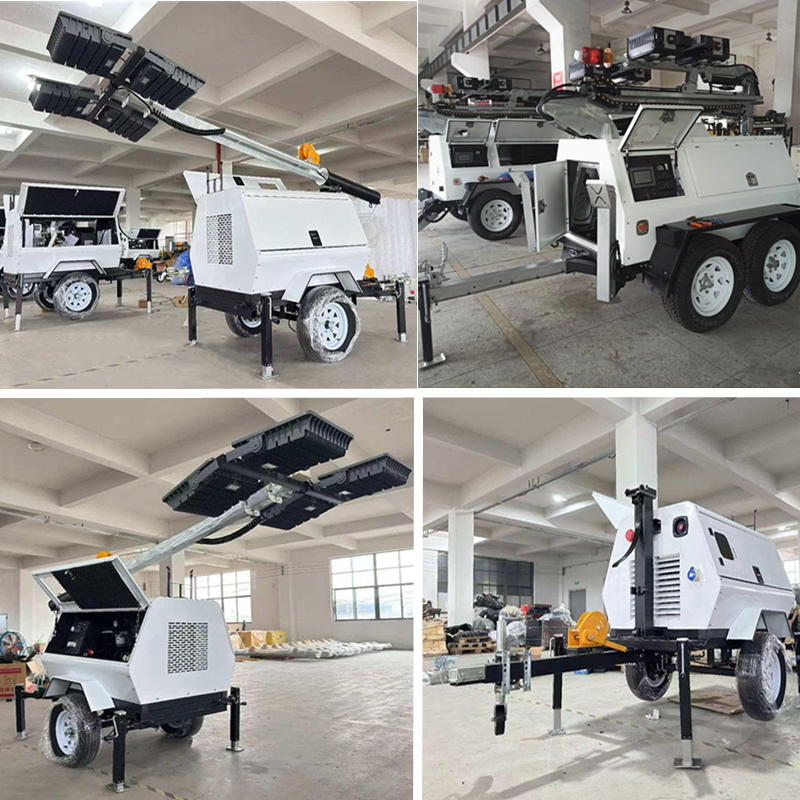 Mobile Light Tower Generator Diesel Light Tower Lamp 4×500W LED Industrial Light Tower