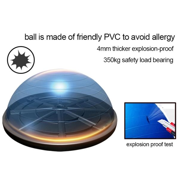 58cm Half Stability Ball , Half Ball Workout Equipment Environmental Friendliness