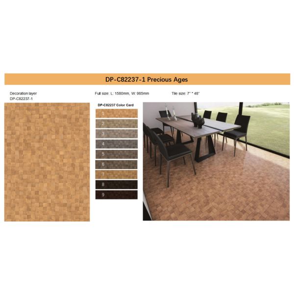 0.3mm Stone Plastic Composite Flooring Slip Resistant GKBM DP-C82237