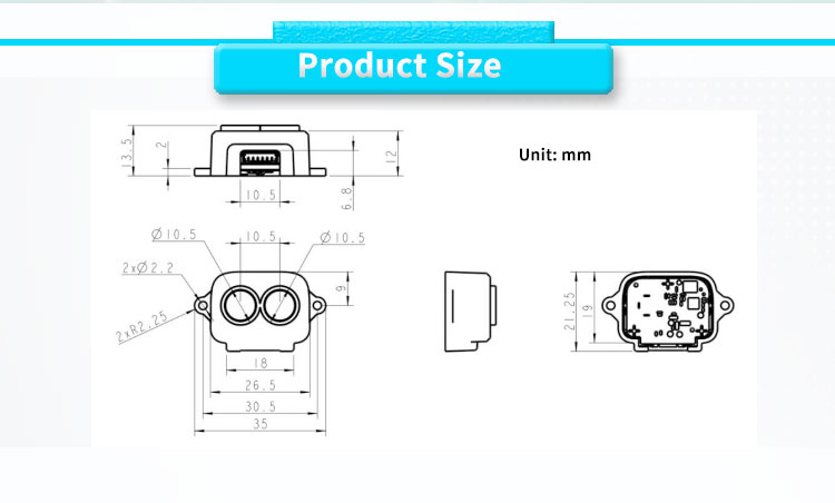Mini Single Point Laser Ranging Sensor For Traffic Flow Statistics UBJG-01Y