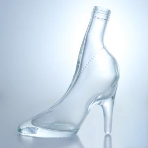 China Custom Cap Glass Liquor Bottle for Gin Rum Vodka High Heels Shape Body Material Glass on sale