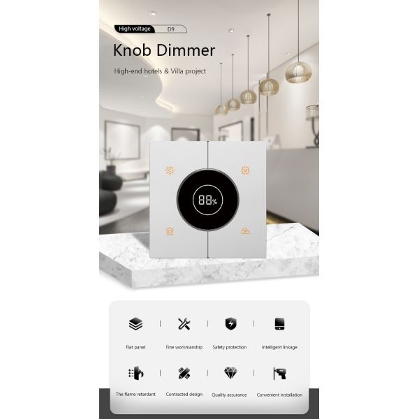 Konb Style Dimmer Smart Switch Zigbee 3.0 APP Control Aluminum Alloy Panel