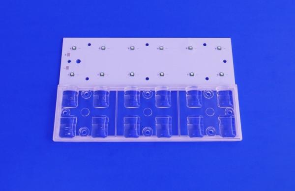 Quality 90x126 Degree 12W Led Array Lens Transparent PMMA 93% Transmittance for sale