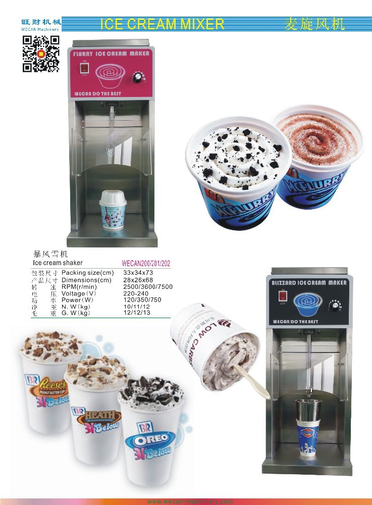 good quality wecan202 ice cream mixer /ice cream blender with Ce certificate for sale