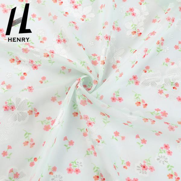 Light Weight Mesh Soft Tulle Fabric Digital Floral Chiffon