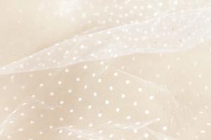 China 60 Inch Width White Nylon Net Lace Fabric , Polka Dot Wedding Bridal Veil Fabric on sale