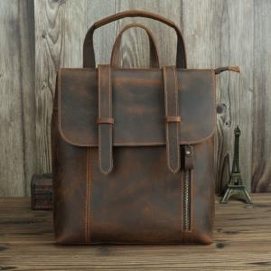 Buy cheap Crazy Horse  Men Authentic Genuine Leather Backpack Purse product