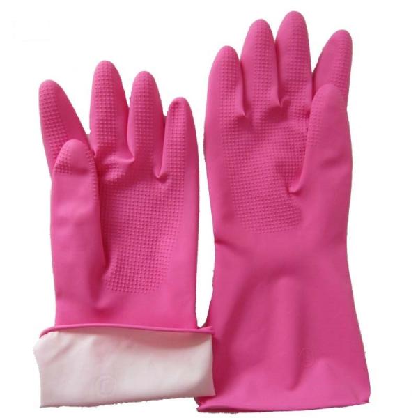 Quality Chemical and Puncture Resistant Latex Rolled Cuff Glove with Textured Palm and Fingers for sale
