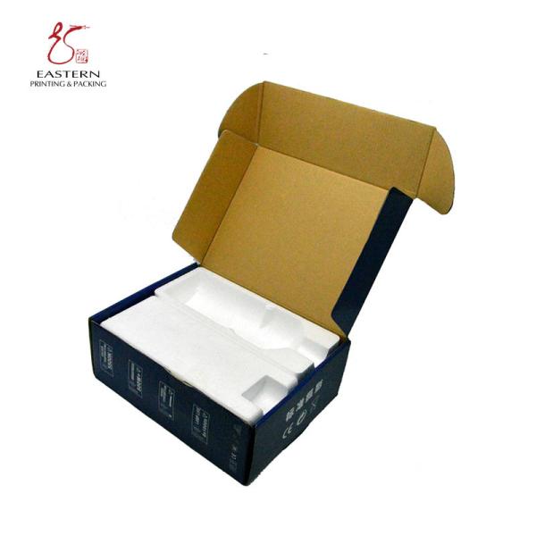 Quality Bulb Packaging Offset Printing Corrugated Cardboard Shipping Boxes With Foam Insert for sale