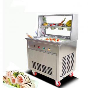 Buy cheap Double Pan Ice Cream Machine Fried With Freezer/Ice Cream Roller Machine product