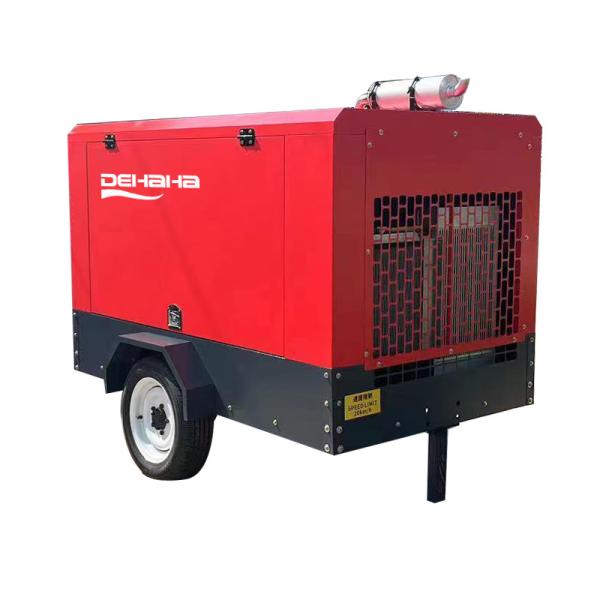Quality Two Stage Diesel Industrial Portable Air Compressor For Mining  18.5 Kw 8 Bar 140cfm for sale