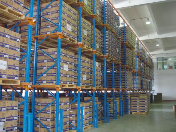 Quality High Space Saving Heavy Duty Pallet Rack , Blue / Orange Drive In Pallet Racking System for sale