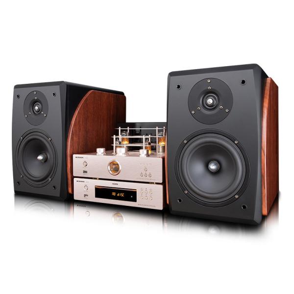 Quality Wood Color Passive Bookshelf Speaker , Two Way Bluetooth Speaker 8 Ohms for sale