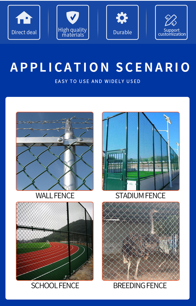 Unique Design Galvanized Chain Link Fence Product Galvanized Wire Mesh Roll Wire Fencing Chain Link Fence
