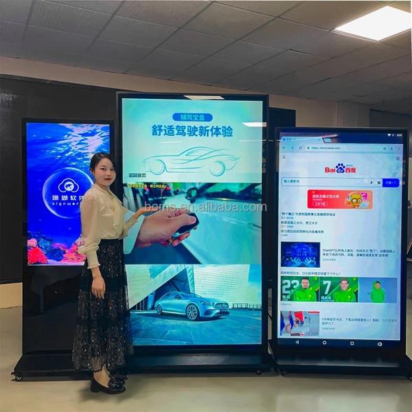 75 85 98 100 Inch LCD Video Wall Display 4k Floor Standing LCD Advertising Display
