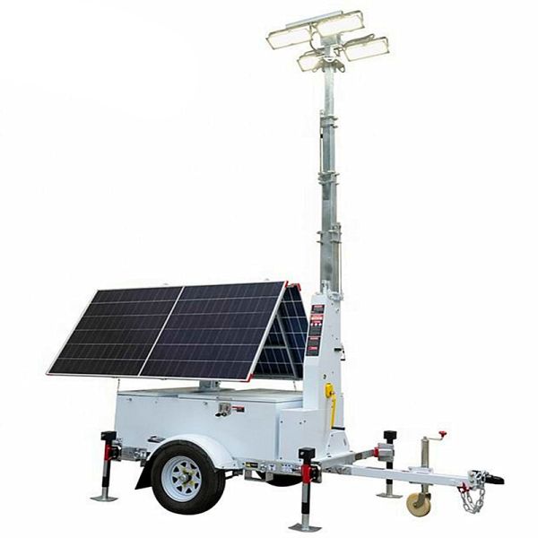 Mobile Solar Light Tower Running Time 5.3 Days Photovoltaic Technology Solar Lighting Towers Telescopic Light Tower