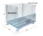 Visible 4”X2” Wire Mesh Storage Crates , Collapsible Metal Containers 38x30x28