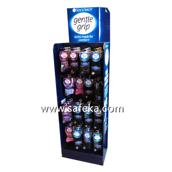Quality Socks POP Corrugated Pegboard Display,Hook Displays in Store for sale