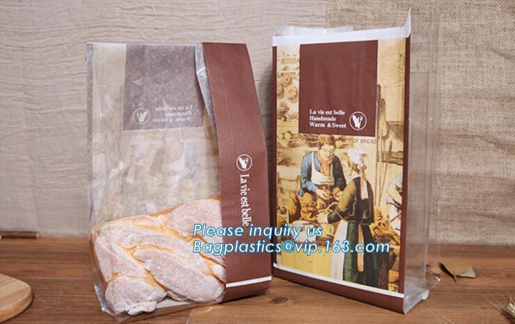 Custom Printing Recycled Brown Kraft Paper Bags,Custom Printed Factory Glassine Paper Bread Small Brown Bag, bagease