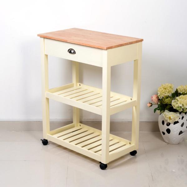 Quality NC Painting Solid Rubber Wine Display Cabinet 2 Layers With Wheels for sale
